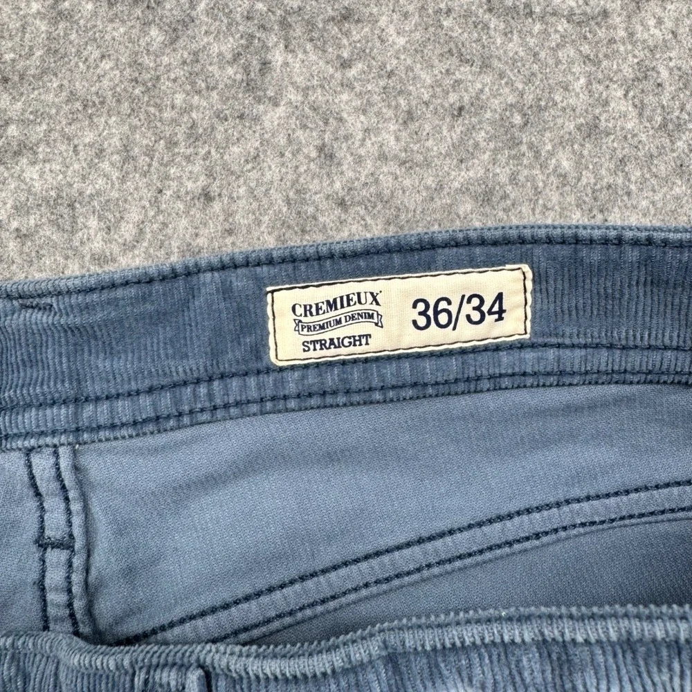 Cremieux Corbin Corduroy Pants Mens 36x34 Blue Straight Fit 5-Pocket New